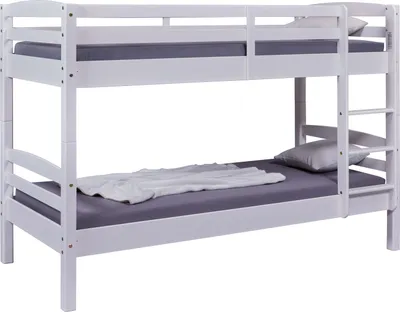 Produktbild von Inter Link Etagenbett Annika 90x200 cm Kiefer Massivholz weiss lackiert inkl. Lattenroste