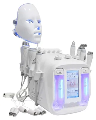 Produktbild von 10-in-1 Gesichtsgerät - Wasserstoff- und Sauerstoffblasen - Ultraschall - Mitesserentfernung - Tiefenreinigung - Für Zuhause und Salon - Weiß