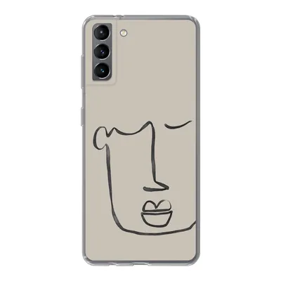 Produktbild von MuchoWow® Handyhülle Schutzhülle Hülle für Samsung Galaxy S21 Plus Gesicht - Abstrakt - Strichzeichnung Silikon Softcase Handy Hülle - Handy-Tasche