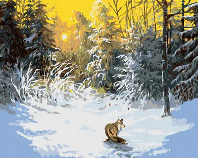 Produktbild von Zuty - Malen nach Zahlen - FUCHS IM VERSCHNEITEN WALD, 40x50 cm, mit Keilrahmen (bereits gespannt)