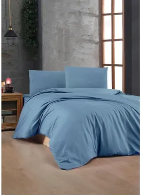 Produktbild von L'Essentiel Linge de Maison, Blue, Ranforce King-Size-Bettbezug-Set (FR), Blau, 100 % BAUMWOLLE RANFORCE, 240 x 220 cm