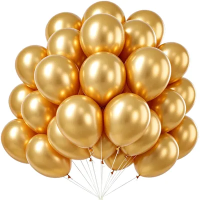 Image de Ballons en latex dorés, 30 cm de diamètre, lot de 100, pour la décoration de fêtes