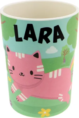 Produktbild von Bunter personalisierter Namens Kinderbecher mit Namen Lara