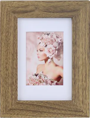 Produktbild von 5er Pack Holz Bilderrahmen Foto Plexi Rahmen Acryl Collage Wanddeko Poster S215 - Farbe: Eiche | Format: 10x15