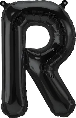 Image de Ballon en plastique, lettre R, noir, env. 40 cm, pour gonflage