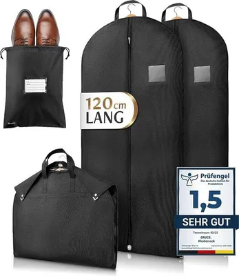 Produktbild von Famanu Kleiderhülle 2er Set inklusive 1 Schuhhülle - 120 x 60 cm, atmungsaktives Material