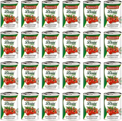 Produktbild von 24x La Torrente Pomodorini Interi Dorini ganze Kirschtomaten Tomaten sauce aus Italien dose 400g