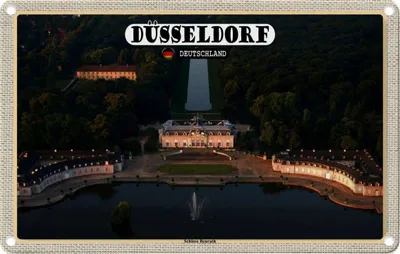 Image de vianmo Plaque en tôle 12x18 cm Düsseldorf Schloss Benrath