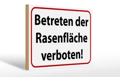 Produktbild von Holzschild Hinweis 30x20cm Betreten Rasenfläche verboten