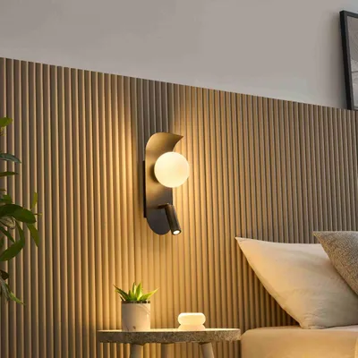 Produktbild von KOSILUM - Wandleuchte, Metall und Glas - Schwarz und weiß - Matalia
