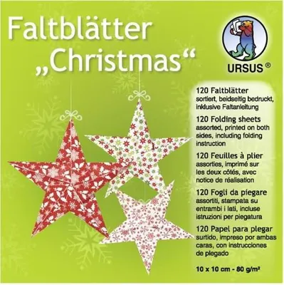Produktbild von Faltblätter Christmas 80g/qm 10x10cm VE=120 Blatt 10 Motive