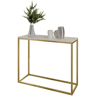 Produktbild von Furneo | Konsolentisch II - 100 cm - Kaschmir / Gold matt - Elegantes Design - Hochwertige Verarbeitung