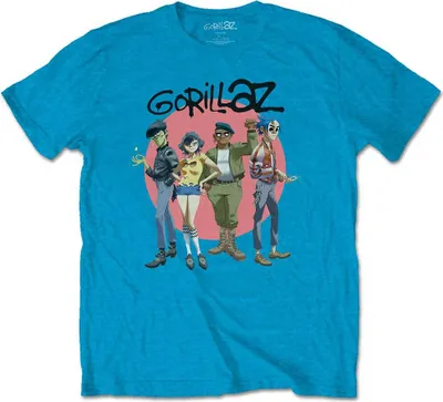 Produktbild von Gorillaz Group Circle Rise T-Shirt mit kurzen Ärmeln Sapphire Blue L