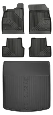 Productafbeelding van Rubberen automatten + kofferbakmat voor Opel Astra J 2009-2020 (sedan) – 5-delig, zwart, op maat – Wielganizator