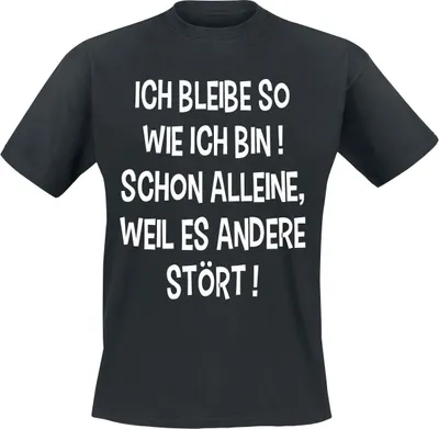 Produktbild von Sprüche T-Shirt Herren Ich bleibe so wie ich bin schwarz XXL