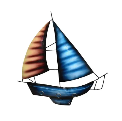 Produktbild von Wanddeko Schiff Metall Segelboot Segel Boot Maritim Deko Hänger Skulptur Figur