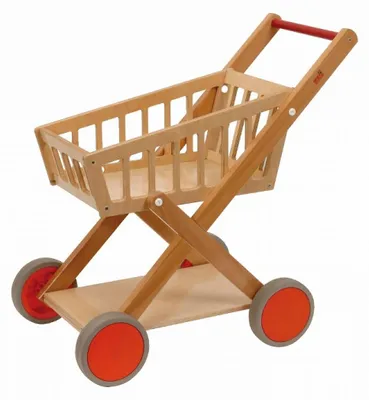 Image de Educo Chariot de supermarché en bois - jeu Montessori