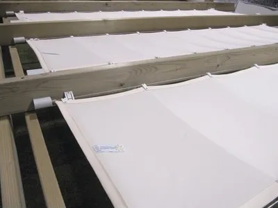 Obrázek produktu pro Sluneční plachta na lankové upínání, bez lanka Floracord, PES 140 g/m², slonová kost 380x88 cm