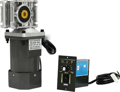 Produktbild von Schneckengetriebemotor - AC Elektromotor - 120W Leistung - Übersetzung 80:1 - 208–240V - Mit Drehzahlregler - Für Industrieanwendungen