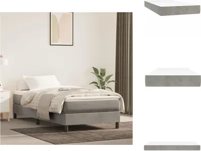 Image de vidaXL Matelas à ressorts ensachés gris clair 90x200x20 cm velours - Matelas