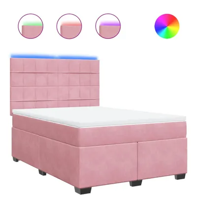 Produktbild von Boxspringbett mit Matratze Rosa 160x200 cm Samt