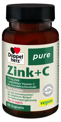 Zdjęcie produktu dla Double Heart Zinc+C czyste kapsułki 60 kapsułek