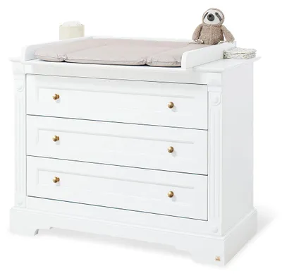 Productafbeelding van Pinolino Limited Edition - Wickelcommode 'Emilia Gold', afwerking: MDF, uni, wit gelakt