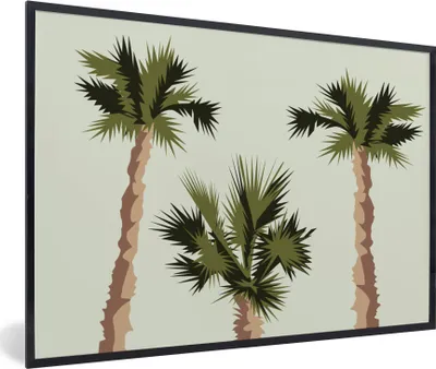 Produktbild von MuchoWow® MuchoWow® Gerahmtes Poster Palme - Sommer - Tropisch 90x60 cm - Poster mit zchwarzem Bilderrahmen - Fotorahmen - Foto-Plakat