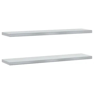Zdjęcie produktu dla Półki ścienne, 2 szt., 100x23,5 cm, srebrna stal nierdzewna