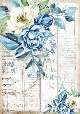 Produktbild von Motiv-Strohseide "Romantic Blue", DIN A4