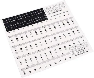 Image de Autocollants transparents pour clavier électronique – Autocollants pour notes – Pour pianos – 88/61/54/49/37 touches – Autocollants pour touches de piano