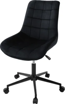 Obrázek produktu pro Kancelářská židle ML-Design s opěradlem, černá, sametový sedák s kovovým rámem