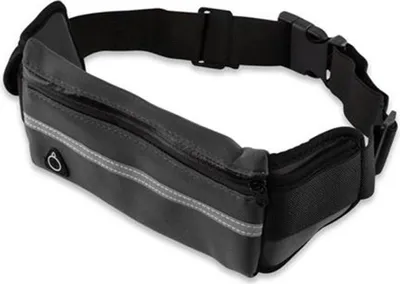 Produktbild von EmpireAthletics - Neopren Hüfttasche (Hüftumfang von 70 - 100 cm) für alle Smartphones mit Schlüsselfach, Kopfhöreranschluss und Steckschließe - Sport Jogging Bauchtasche Laufgürtel in SCHWARZ