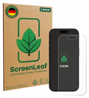 Produktbild von 2x ScreenLeaf Schutzfolie für Apple iPhone 17 Pro Displayschutz Display Schutz Folie Klar Transparent