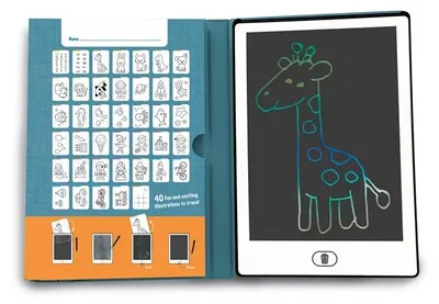 Produktbild von Zazu LCD Zeichentablett blau orange - pädagogisches Spielzeug Zeichnen