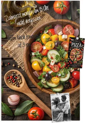 Produktbild von Magnettafel 60x90cm Pinnwand Whiteboard beschreibbar - Frischer Gemüsesalat
