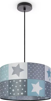 Produktbild von Kinderlampe Deckenlampe LED Pendelleuchte Kinderzimmer Lampe Sternen Motiv E27 Leuchten Farbe / Größe Blau (Ø38cm)
