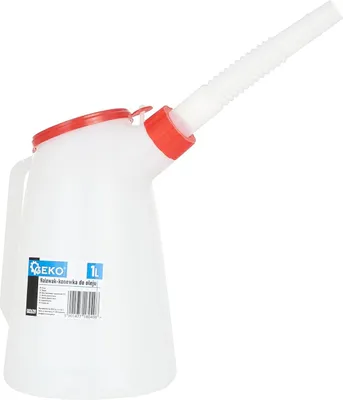 Image de Bidon d'huile en plastique avec entonnoir 1L - Récipient d'arrosage pratique pour les camions, les véhicules agricoles et les applications de jardinage