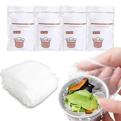 Produktbild von Einweg Abflusssieb Abflussfilter Ablaufsieb - 9 x 9 cm - 400 Stück - Polyester - Küche und Bad