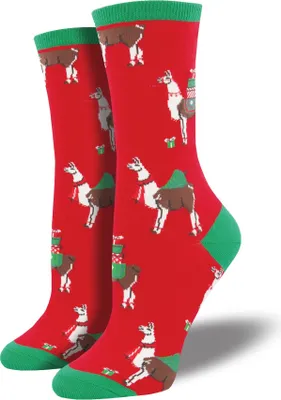 Produktbild von Socksmith - Fa La Llama - Weihnachts - Socken Lama, Geschenke, Damen, rot, Gr. 39-42