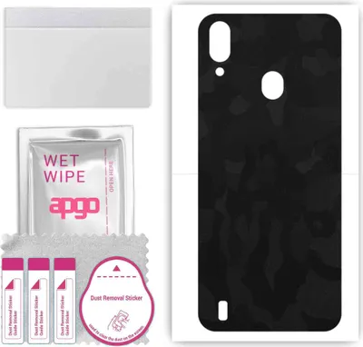 Produktbild von apgo Rückseite Schutzfolie, Skin, kompatibel mit Blackview A60, Hinten Displayschutzfolie aus Vinylfolie, kratzfest, einfache Montage - Schwarzes Tarnmuster