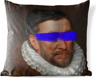 Produktbild von MuchoWow® Outdoor Kissen - Wilhelm von Oranien - Kunst - Blau - 40x40 cm - Wetterfest - Lounge Kissen - Kopfkissen - Interieur - Polster mit Bild