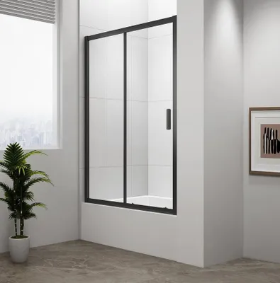 Produktbild von DEEP BLACK Duschtür 1200x1650mm, Klarglas