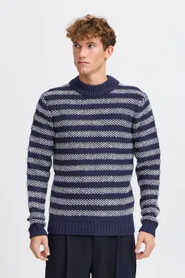 Produktbild von Casual Friday CFKarl Herren Strickpullover Grobstrick Pullover mit Rippkragen Rippbündchen Regular fit