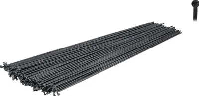 Produktbild von Force Speichen 2mm Schwarz Stahl galvanisiert ohne Nippel Preis für 2 Stück Größe: 278