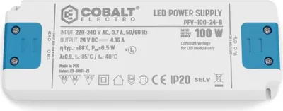Produktbild von PFV Konstantspannungs-LED-Netzteil 100W, 24V | IP20 Schutzart | Kompakt, Effizient & Sicher, Trafo für LED-Beleuchtung