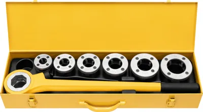 Produktbild von Rems Hand-Gewindeschneidkluppe eva Set R 1/2 -3/4 -1- 1 1/4-1 1/2-2, im Stahlblechkasten