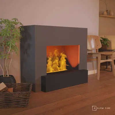 Produktbild von GLOW FIRE Elektrokamin 'Hauptmann' | Wasserdampf Kamin mit OMC 500 in grau | HxBxT: 90x110x35 cm