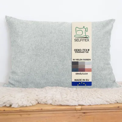 Produktbild von Selfitex Dekokissen XXL 60x80 inkl. Füllkissen, kuschelweiches Lesekissen, Rückenkissen, Sofakissen, für Couch, Bett (Farbe: Hellgrau)