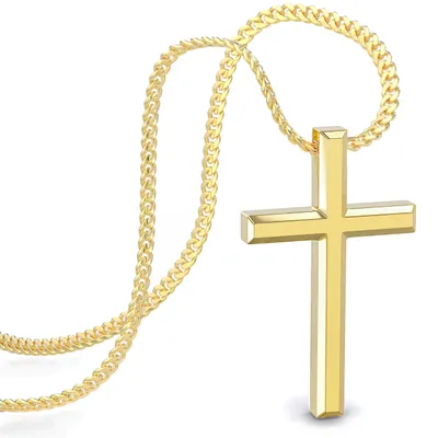 Produktbild von SERASAR Kette Kreuz Damen Halskette Gold Frauen Anhänger Edelstahl Schmuck